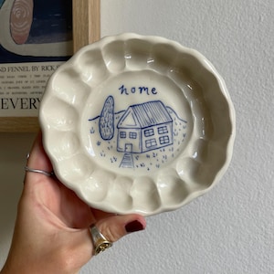 Home Illustrated Dish | Handmade Ceramic