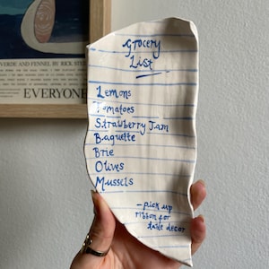 Ceramic Grocery List Handmade