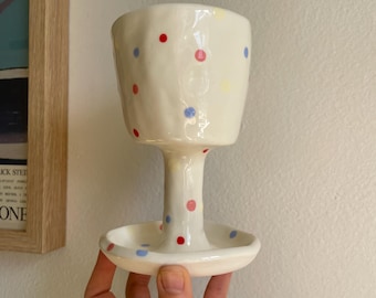 Keramik Polka Dot Wein Kelch