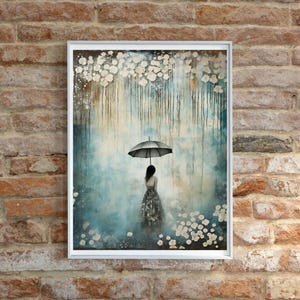 Ethereal Rainfall Art Print | AI-Enhanced Surreal Wall Art