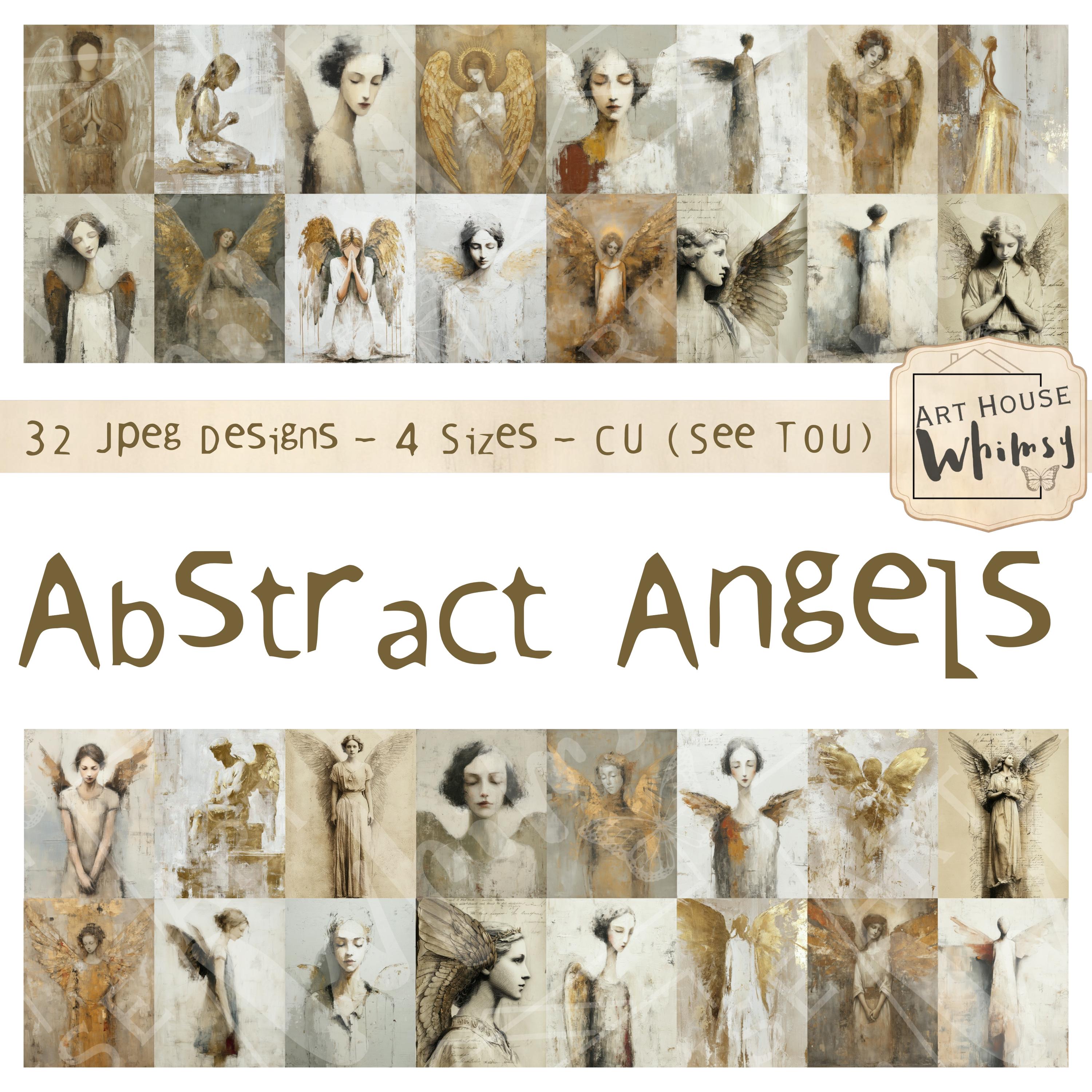 Abstract Angels: 32 Painterly Serene Designs, Christmas Angels, 4 Sizes ...