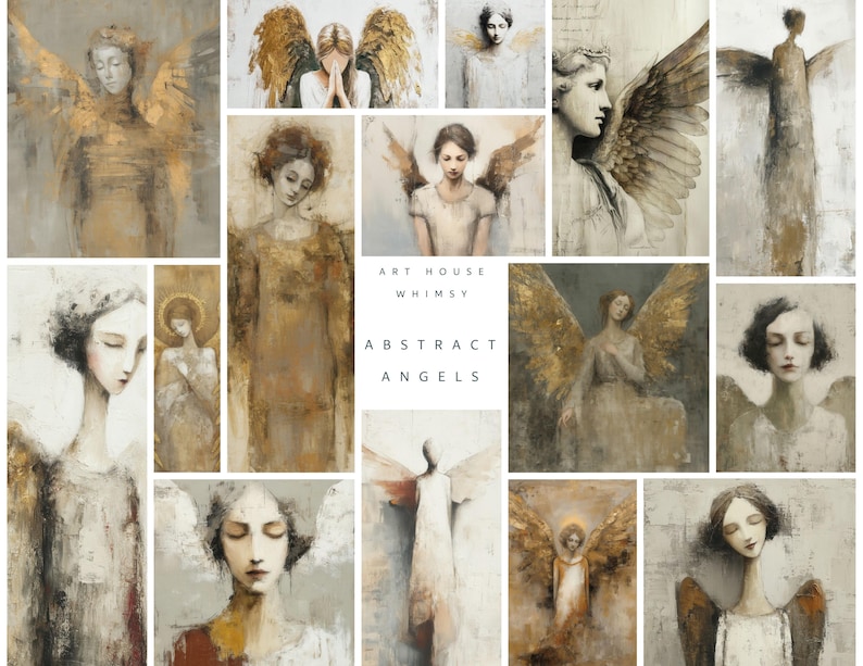 Abstract Angels: 32 Painterly Serene Designs, Christmas Angels, 4 Sizes ...