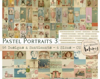 Pastelportretten 3: ontwerpen in retro-vintagestijl (digitale download)