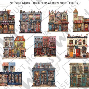 Mixed Media Whimsical Shops, Commercial Use, Whimsical Graphics, Quirky ...