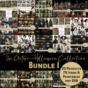 The Gothic Halloween Collection-Bundle 1 - 731 Items & Printables, Horror Scary Vintage Whimsical,  junk journals, Digital Art, CU