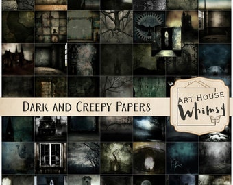 Dark & Creepy Papers:  Gothic Halloween Digital Paper Backgrounds (Digital Download)