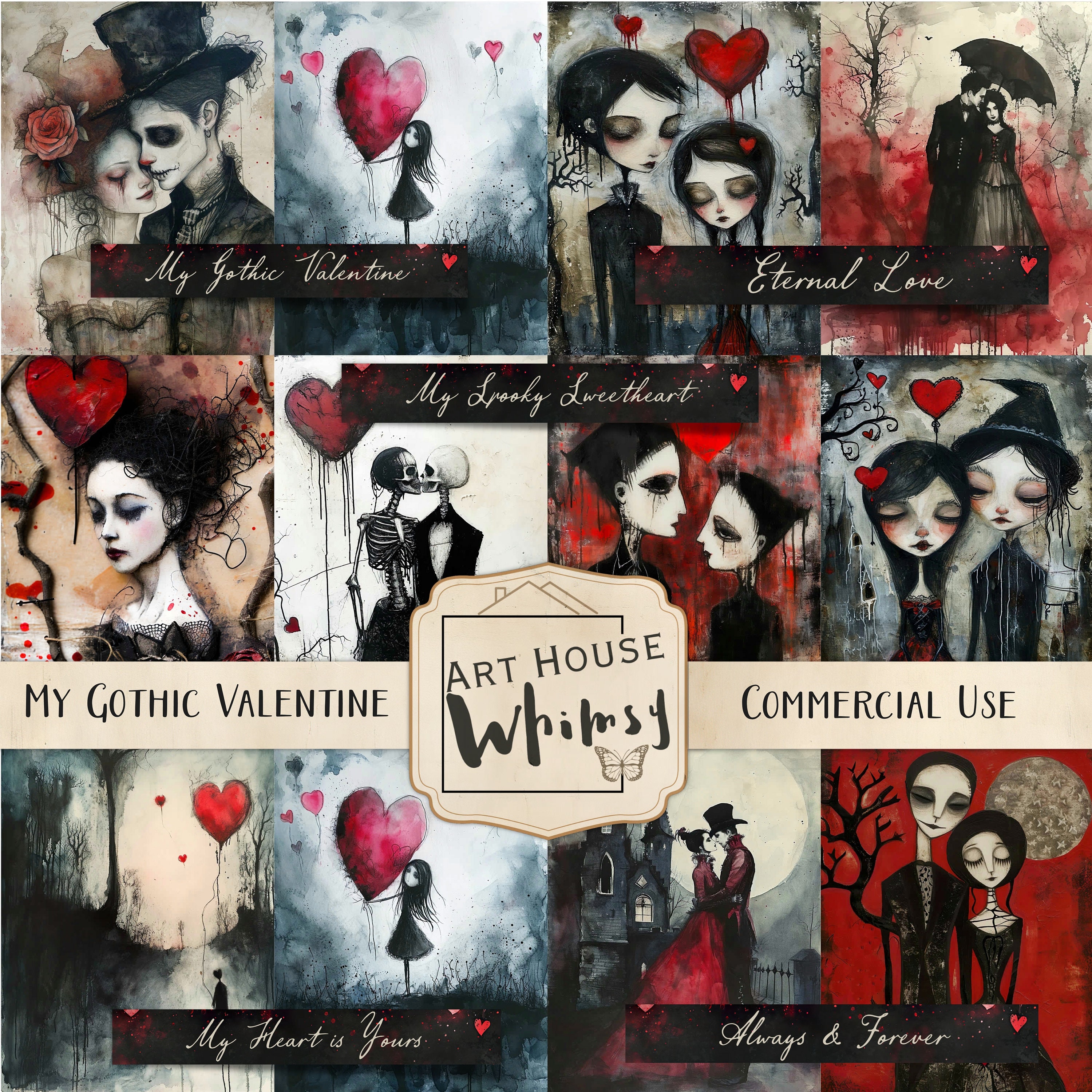 My Gothic Valentine: Dark Love Images & Tags (commercial Use) - Etsy