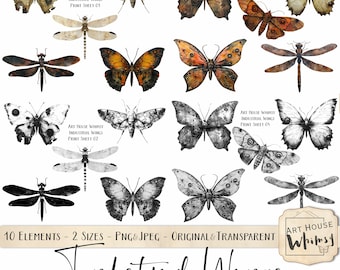 Industrial Wings:  Steampunk Insect Wings, Butterflies, Dragonflies, Moths (Digital Download)