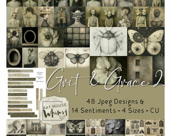 Grit & Grace 2:  Sepia Surreal Collage - Digital Art (CU)