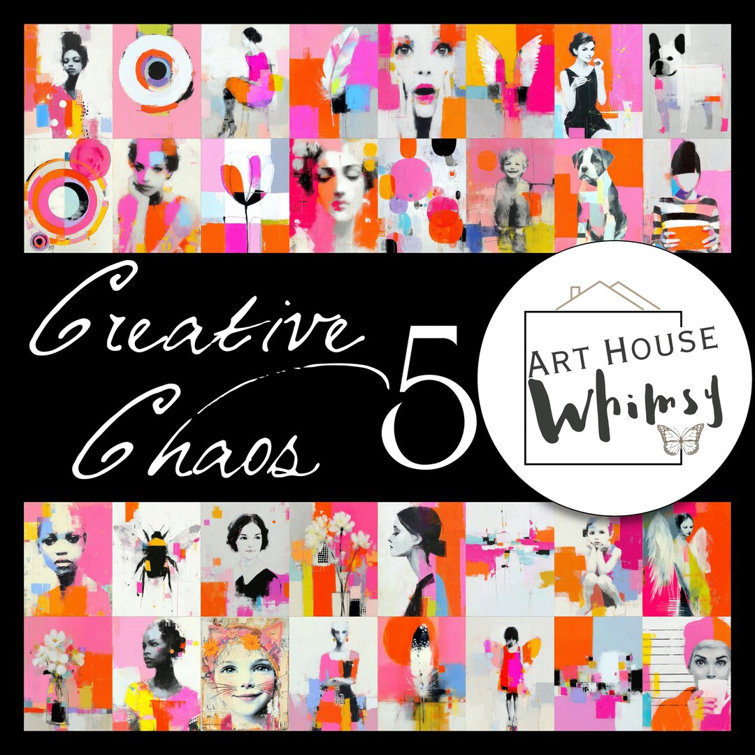 Creative Chaos 5: Abstract Retro Style Jpeg Designs, Florescent Pink ...