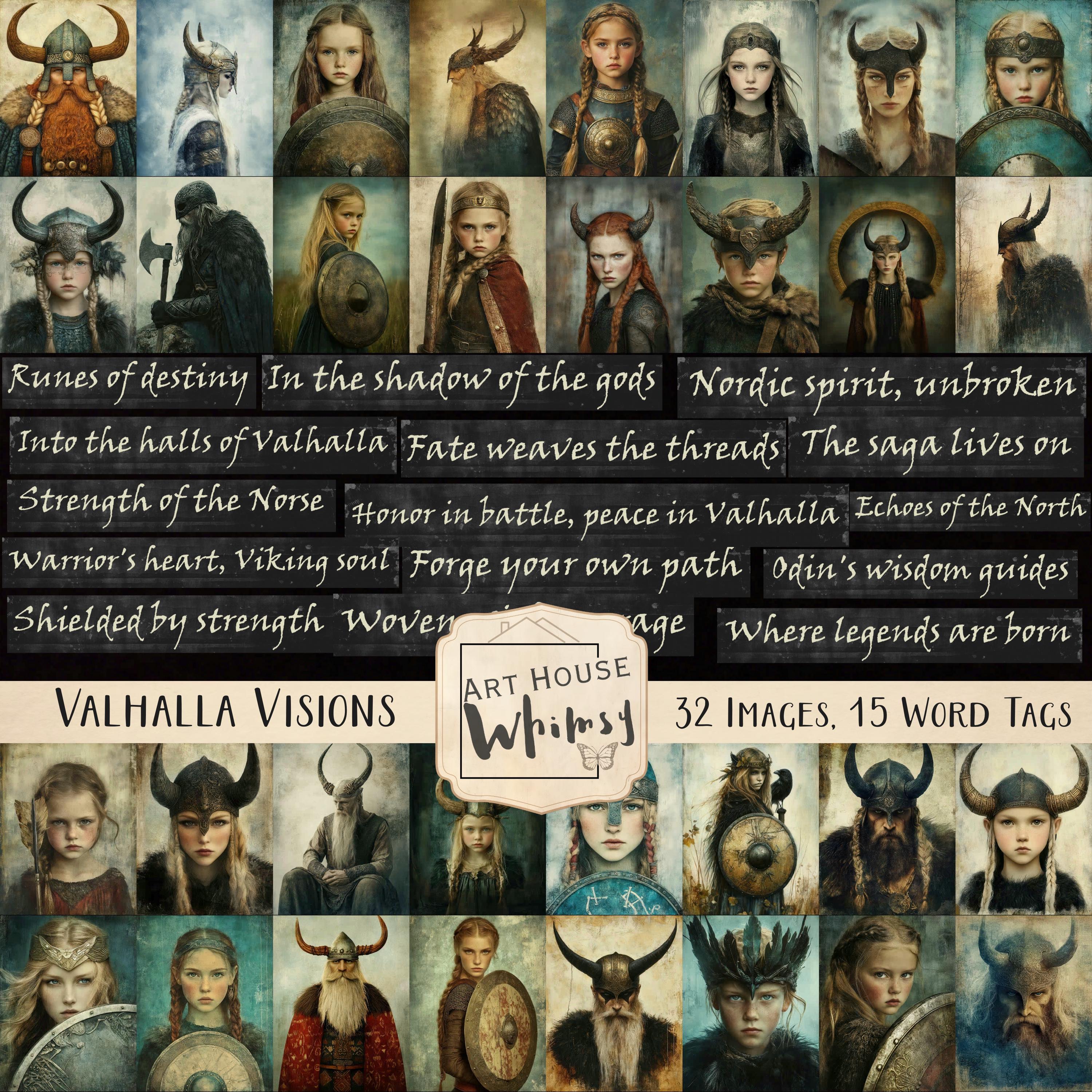Valhalla Visions: Viking Norse People Images, Digital Art for Junk