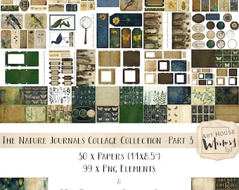 The Nature Journals Collage Collection - Grunge Style Nature