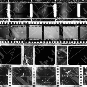 Oude en versleten filmstrippapieren 10 Vintage Grungy Filmstrip afdrukbare papieren-3 versies-3 maten, CU, Junk Journal, digitale kunst, 11x8.5 afbeelding 5