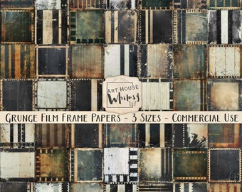 Vintage Filmstrip Papers: Grungy Textures for Junk Journals