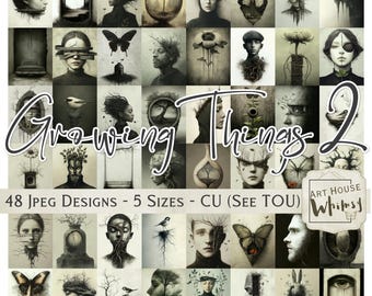 Growing Things 2:  Surreal Winter Portraits, Botanical Art, Moody Tones (Digital Download)