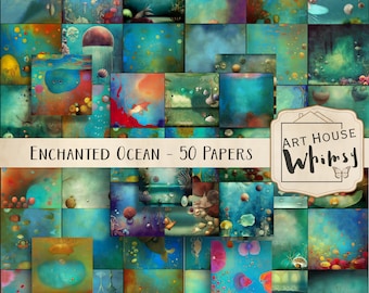 Enchanted Ocean Papers: 50 Deep Sea Backgrounds (Digital Download)