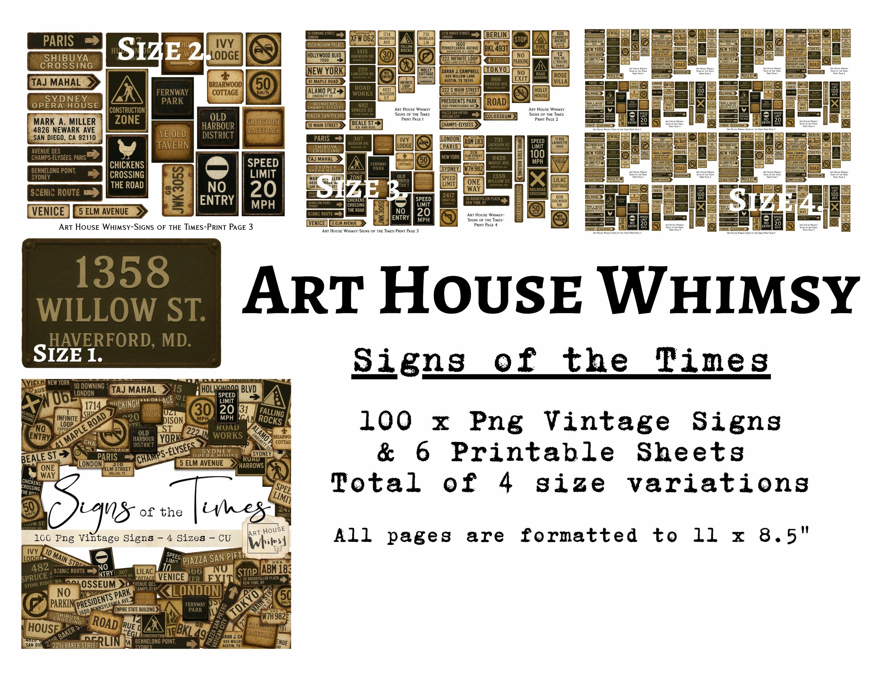 Sign of the Times 1: Vintage Grunge Sign Ephemera, Junk Journaling ...