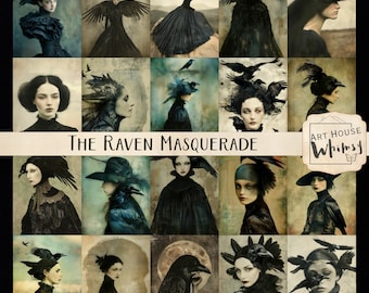 The Raven Masquerade 1:  Surreal Halloween Designs (Digital Download, Commercial Use
