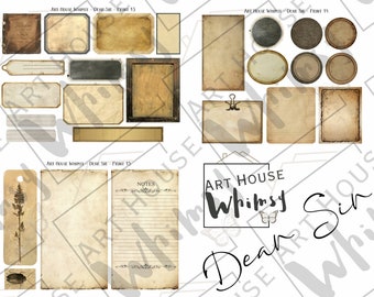 Dear Sir - Grunge Style Masculine Vintage Neutral Journal