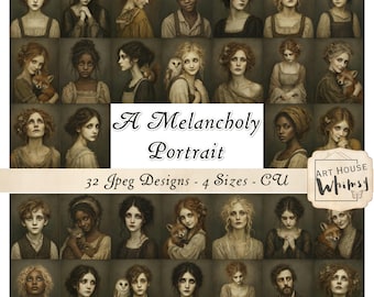 A Melancholy Portrait: Dark and Moody Beautiful Pictures, Autumn themed, 32 JPEGs (8.5x11 Digital Download)