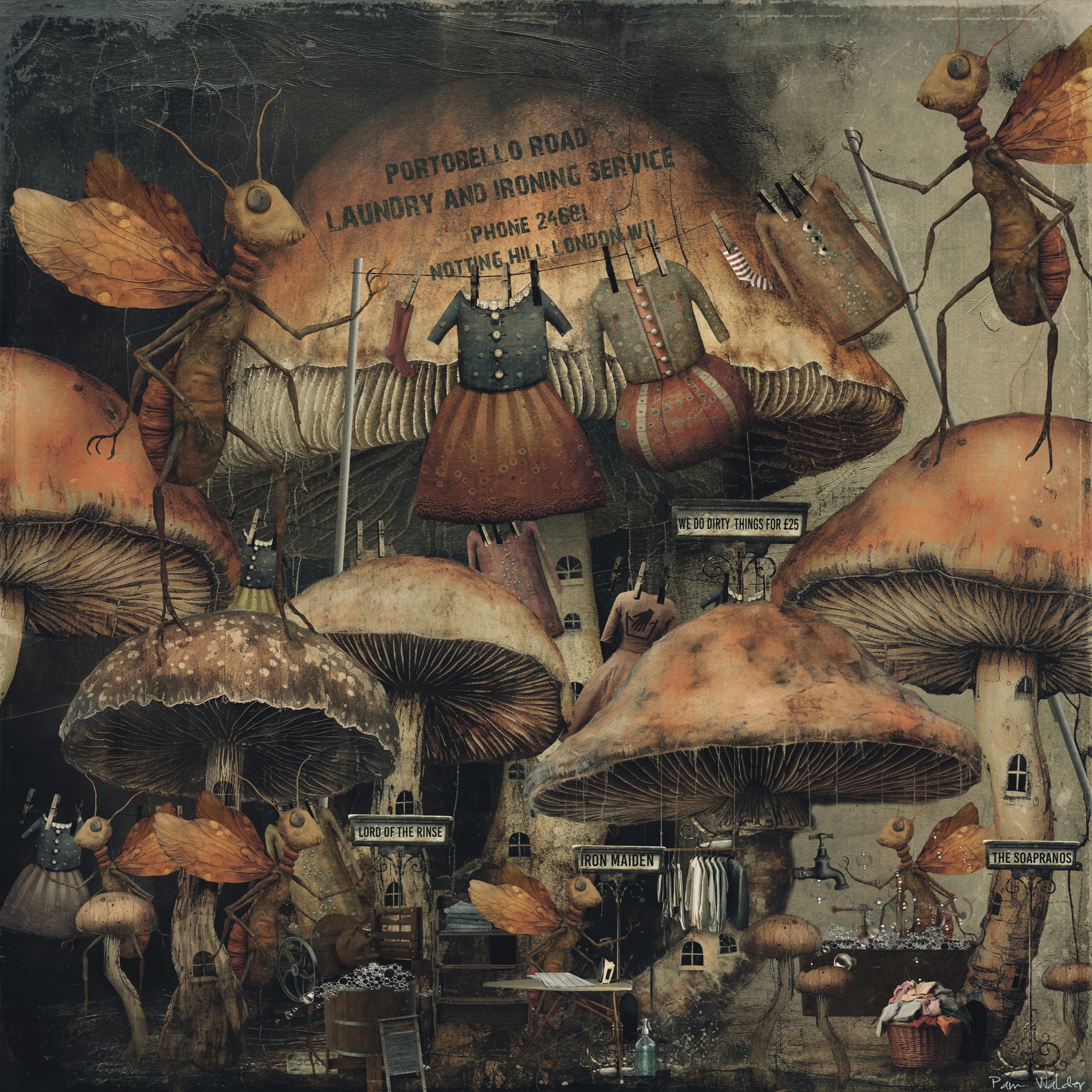 Grunge Style Mushrooms - 20 Papers & 7 Printable Sheets (6