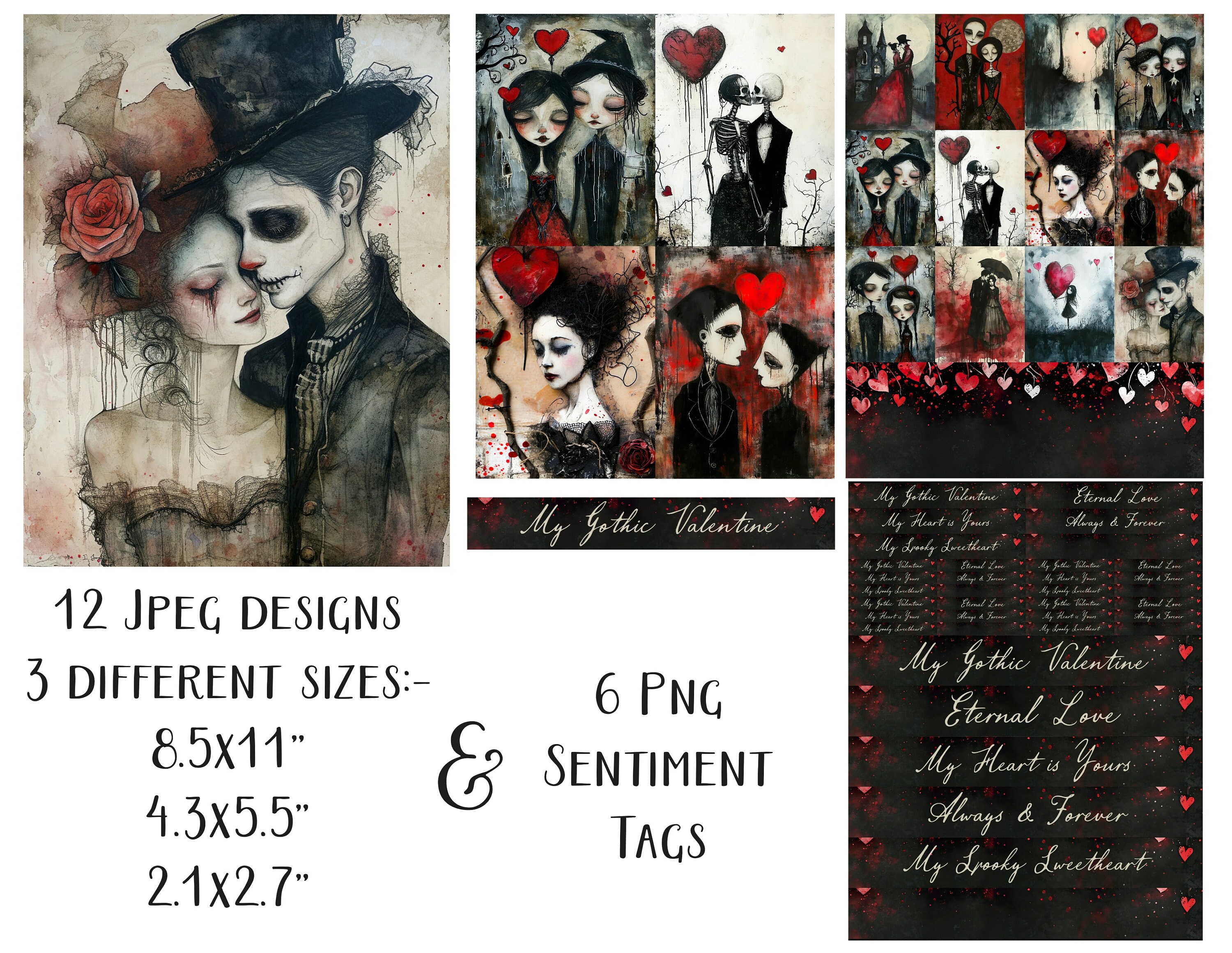 My Gothic Valentine: Dark Love Images & Tags (commercial Use) - Etsy