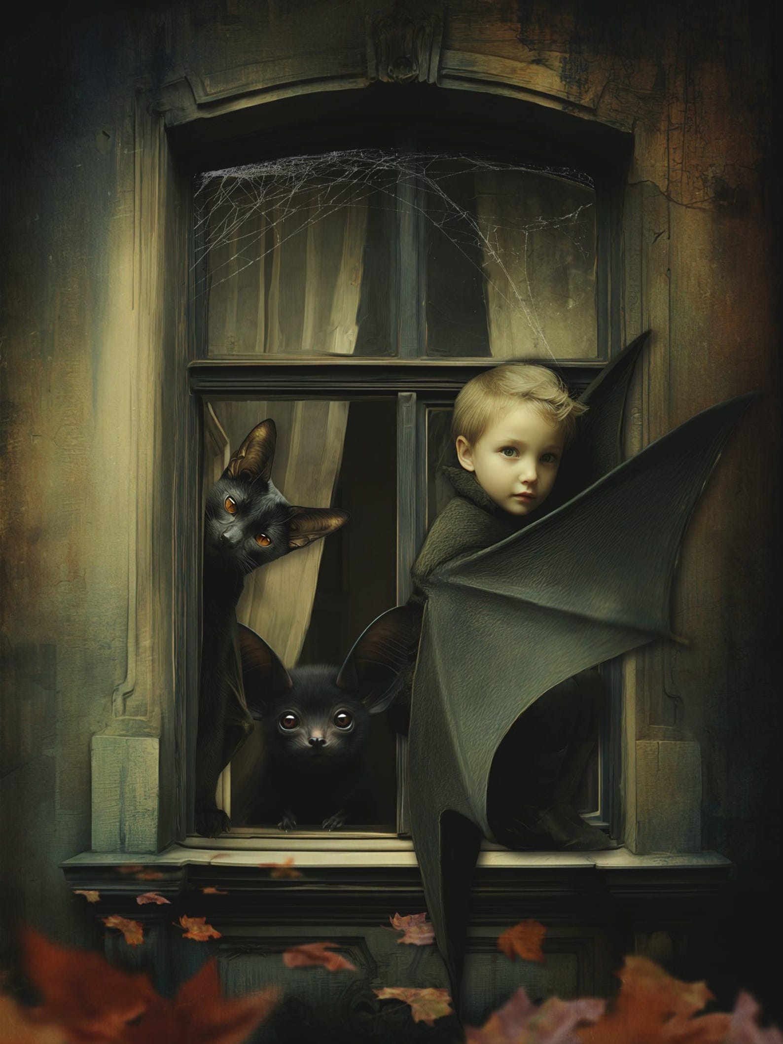This Window is Occupied: Gothic Window Halloween Art, Bats, Cats ...