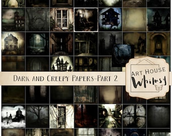 Dark & Creepy Papers 2:  Gothic Halloween Digital Paper Backgrounds (Digital Download)