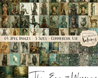 The Eco Warrior:  Druid Nature Tribe Images – Forest Animals, Nature Characters (Digital Download)