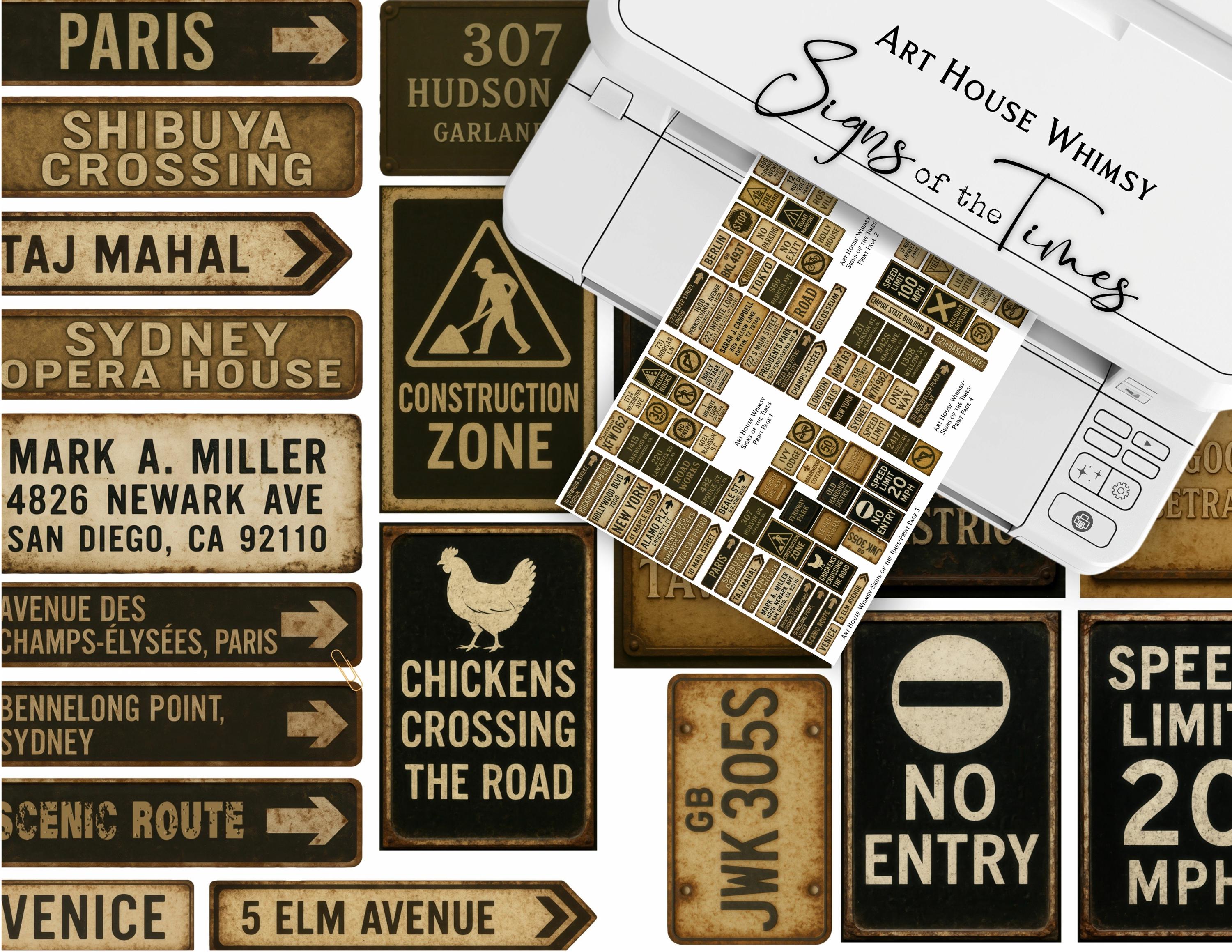 Sign of the Times 1: Vintage Grunge Sign Ephemera, Junk Journaling ...