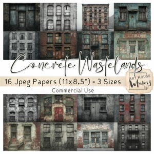 Páramos de hormigón: 16 edificios urbanos abandonados y en decadencia, Jpeg, (11x8,5"), CU, Junk Journal, Arte digital
