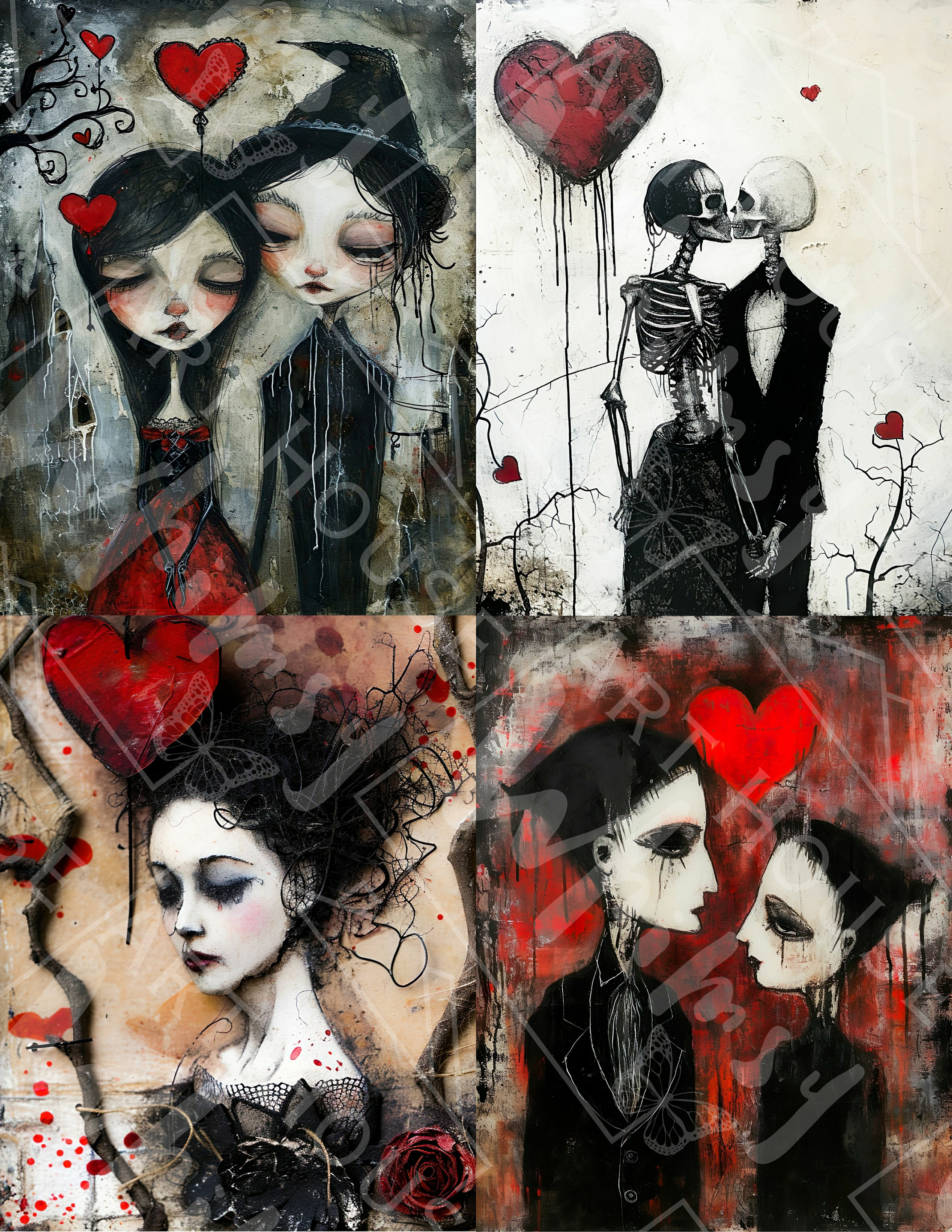 My Gothic Valentine: Dark Love Images & Tags (commercial Use) - Etsy