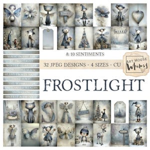 Frostlight:  Magical Christmas Winter Kit, 4 Sizes, CU, (Digital JPEGs 8.5x11")