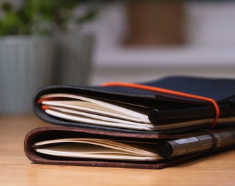 Leather Notebook Cover - Pocket Size, A5, A6, B5, B6, A4