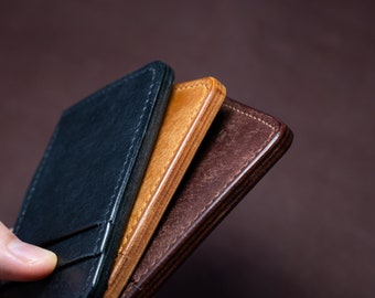 Minimalist leather wallet card holder, Compact leather wallet, Leather Wallet for men, Perfect gift for him - no2