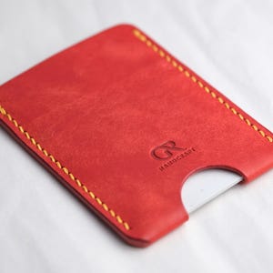 Leather card holder - Single pocket - Handmade
