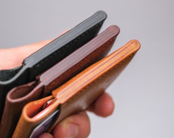 Minimalist Leather Wallet Card Holder, Handmade Wallet, Slim Minimal Small Leather Wallet, Men's wallet