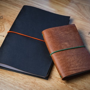 Travelers Refillable Leather Notebook Cover - Handmade