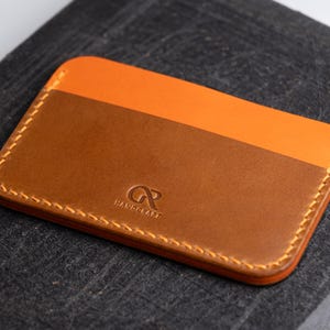 Minimalist leather wallet card holder, Personalised Compact leather wallet, Leather Wallet for men, Perfect gift for him - no1