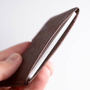 Slim leather card holder - Handmade