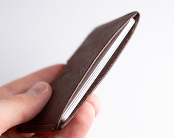 Slim leather card holder - Handmade