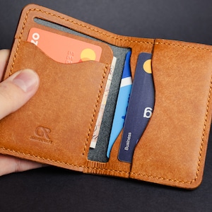 Leather Bifold Wallet - Handmade - Top quality leather - Hand stitched - no15