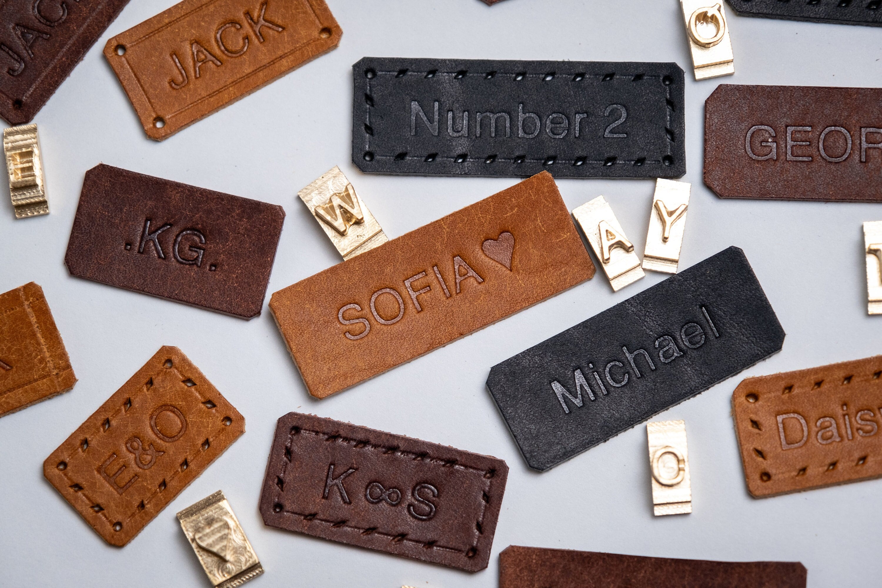 Personalised Leather Tag, Personalized Leather Label, Custom Leather ...