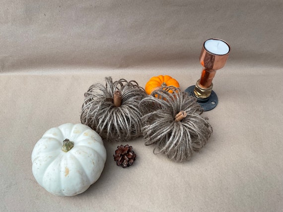 2 handmade pumpkin decorations | Halloween season | Handmade | jute | spooky season | ghostly | Gifts for her | autumn | winter