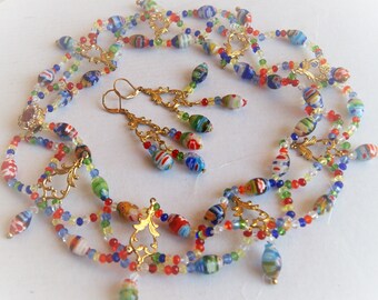 Schmuckset, Collier und Ohrringe