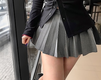 High Waist Pleated Mini Skirt with Inner Shorts