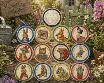 Beatrix Potter 50p Komplettset | Alle 13 Münzen 2016 2017 2018 | Royal Mint Aufkleber | Stempelglanz | Geschenk UK