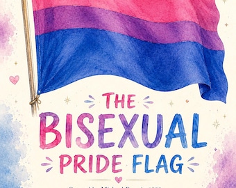 Bisexual Pride Flagge Druck | Bi Flagge Wandkunst mit Bedeutung | Druckbare LGBTQ+ Digital Download | Bi Pride Dekor
