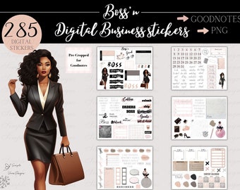 Business Woman Digital Stickers for Goodnotes (PNG)