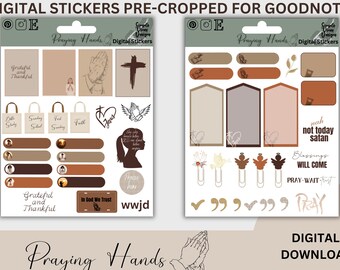 Praying Hands Digital Stickers: Christian Clipart, Goodnotes & PNG Files (Digital Download)